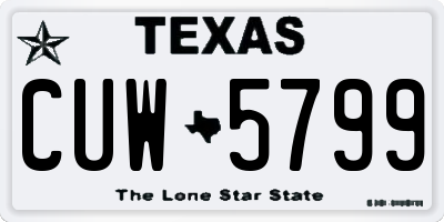 TX license plate CUW5799