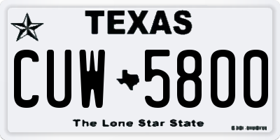 TX license plate CUW5800