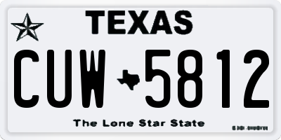 TX license plate CUW5812
