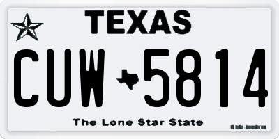 TX license plate CUW5814