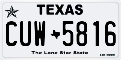 TX license plate CUW5816