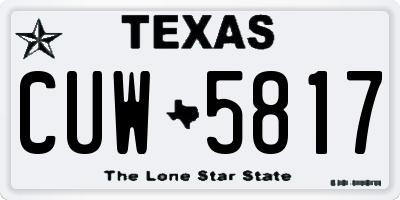 TX license plate CUW5817