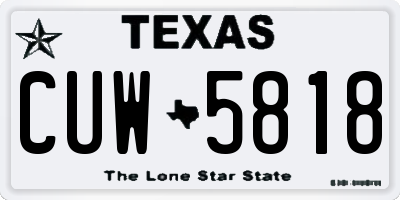 TX license plate CUW5818