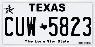TX license plate CUW5823