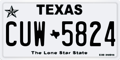 TX license plate CUW5824