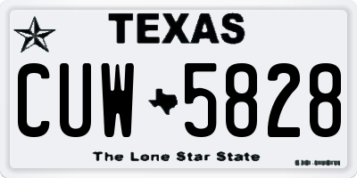 TX license plate CUW5828