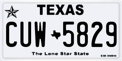 TX license plate CUW5829