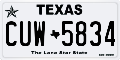 TX license plate CUW5834