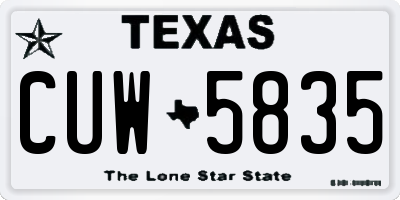 TX license plate CUW5835