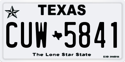 TX license plate CUW5841
