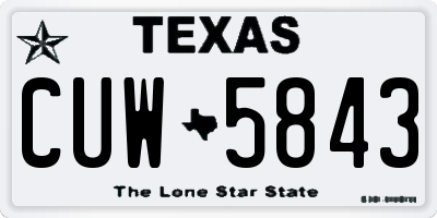 TX license plate CUW5843