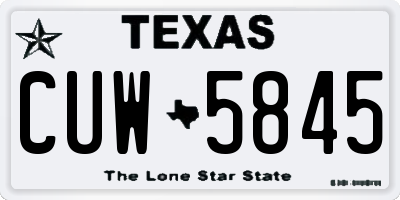 TX license plate CUW5845