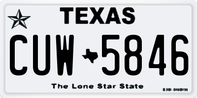 TX license plate CUW5846