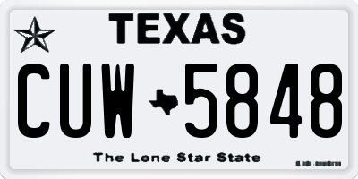 TX license plate CUW5848