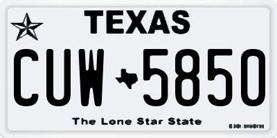 TX license plate CUW5850