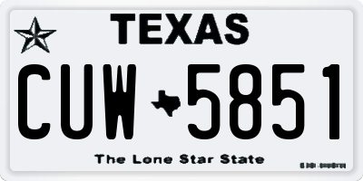 TX license plate CUW5851