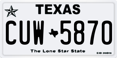 TX license plate CUW5870