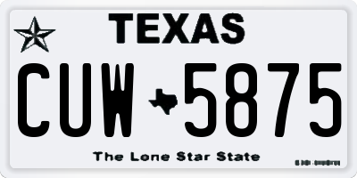TX license plate CUW5875