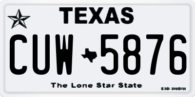 TX license plate CUW5876