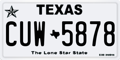TX license plate CUW5878