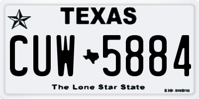 TX license plate CUW5884