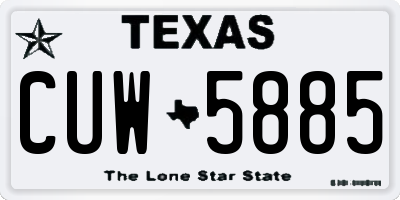 TX license plate CUW5885