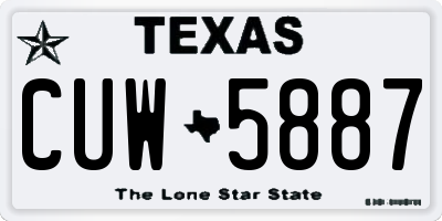 TX license plate CUW5887