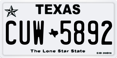 TX license plate CUW5892