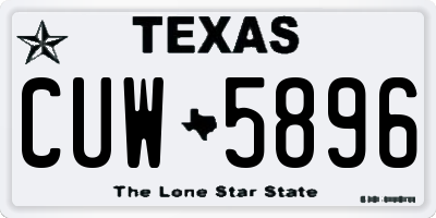 TX license plate CUW5896