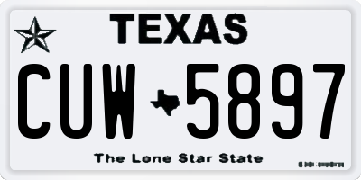 TX license plate CUW5897