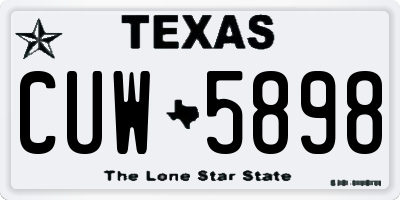 TX license plate CUW5898