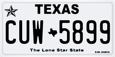 TX license plate CUW5899