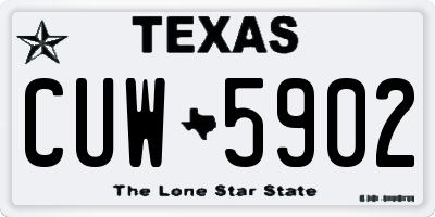 TX license plate CUW5902