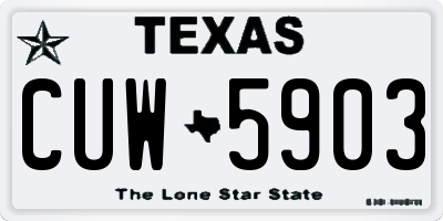 TX license plate CUW5903