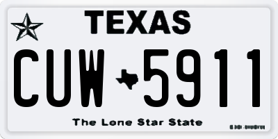 TX license plate CUW5911