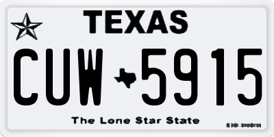 TX license plate CUW5915