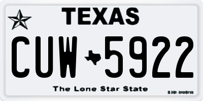 TX license plate CUW5922
