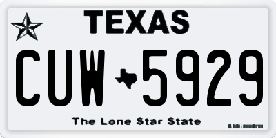 TX license plate CUW5929
