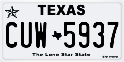 TX license plate CUW5937