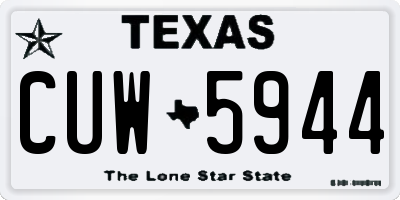 TX license plate CUW5944
