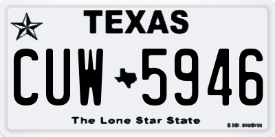 TX license plate CUW5946