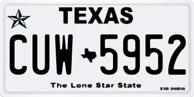TX license plate CUW5952