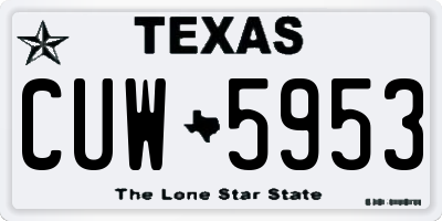TX license plate CUW5953