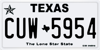 TX license plate CUW5954