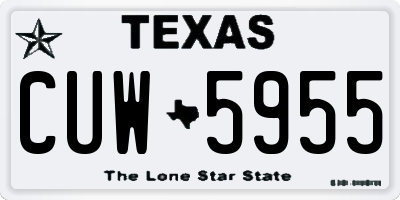 TX license plate CUW5955