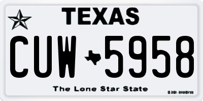 TX license plate CUW5958