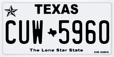 TX license plate CUW5960