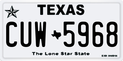 TX license plate CUW5968