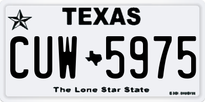 TX license plate CUW5975