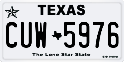 TX license plate CUW5976